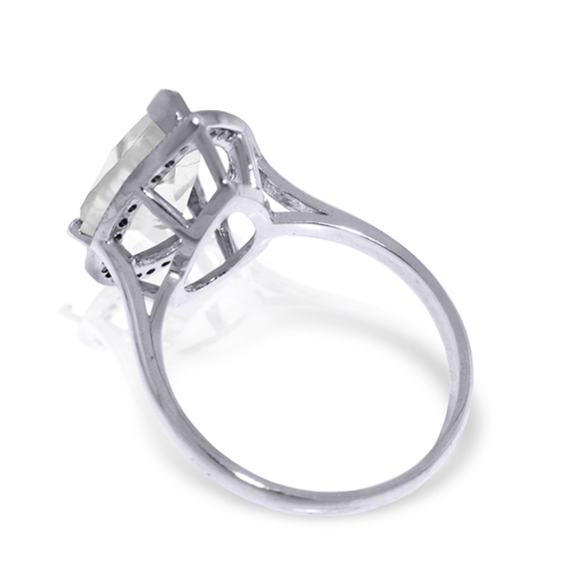 14K. GOLD RING WITH NATURAL DIAMONDS & WHITE TOPAZ - Picture 3 of 5
